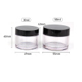 PETG 5g 10g 20g 30g 50g clear plastic face cream jars cosmetic packaging with black screw lid